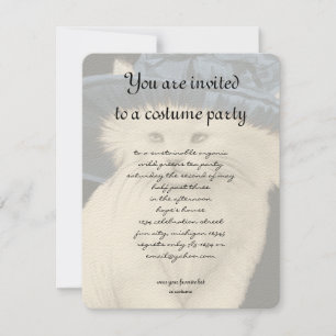 Invitation Carton d'invitation de fête Chapeau de chat vintag