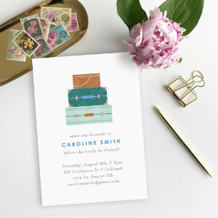 Invitation Carton d'invitation de fête d'adieu pour bagages m