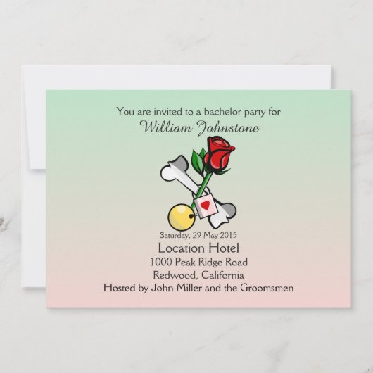 Invitation Carton d'invitation de fête de bachelor avec boule (Devant)