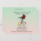 Invitation Carton d'invitation de fête de bachelor avec boule (Devant / Derrière)