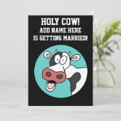 Invitation Carton d'invitation de fête de bachelor de vache s (Debout devant)