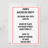 Invitation Carton d'invitation de fête de bachelor de vache s (Dos)