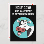 Invitation Carton d'invitation de fête de bachelor de vache s (Devant / Derrière)