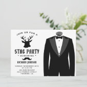 Invitation Carton d'invitation de fête de bachelor moderne en (Debout devant)