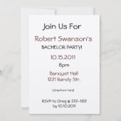 Invitation Carton d'invitation de fête de célibataire bouteil (Dos)