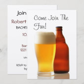 Invitation Carton d'invitation de fête de célibataire bouteil (Devant / Derrière)