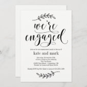 Invitation Carton d'invitation de fête de fiançailles Rustic (Devant / Derrière)