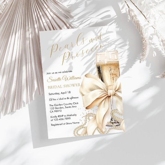 Invitation Carton d'invitation de Fête de Mariage au Perles &