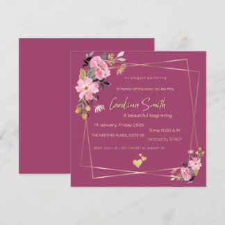 Invitation Carton d'invitation de Fête de Mariage Floral Mage