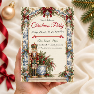 Invitation Carton d'invitation de fête de Noël Casse-Noisette