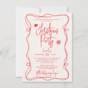 Invitation Carton d'invitation de fête de Noël écrit à la mai