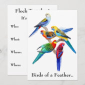 Invitation Carton d'invitation de fête de perroquets d'une mê (Devant / Derrière)