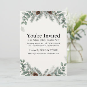 Invitation Carton d'invitation de fête de vacances botanique