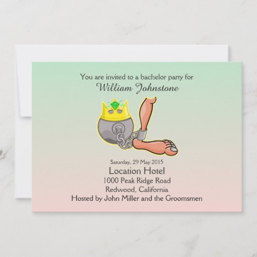 Invitation Carton d'invitation de fête d'enterrement de vie d (Devant)