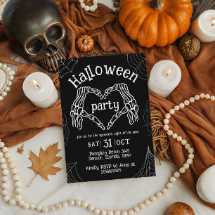 Invitation Carton d'invitation de fête d'Halloween aux mains