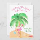 Invitation Carton d'invitation de fête flamant avec les ortei (Dos)