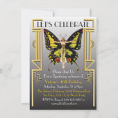 Invitation Carton d'invitation de fête Flapper Art Déco des A (Devant)