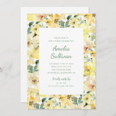 Invitation Carton d'invitation de fête florale à l'aquarelle  (Devant / Derrière)