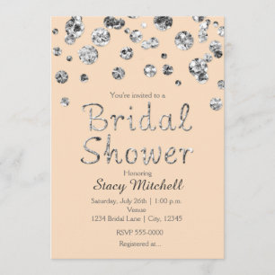 Invitation Carton d'invitation de fête prénuptiale avec paill