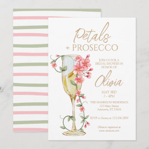 Invitation Carton d'invitation de fête prénuptiale Fleurs & P