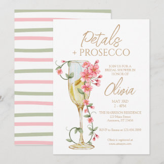 Invitation Carton d'invitation de fête prénuptiale Fleurs & P