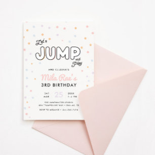 Invitation Carton d'invitation de fête saut et rebond preppy
