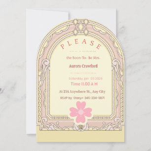 Invitation Carton d'invitation de fiançailles Arch Fleur ro