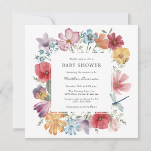 Invitation Carton d'invitation de fiançailles aux fleurs colo