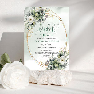Invitation Carton d'invitation de fiançailles en or vert bota