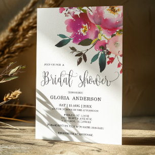 Invitation Carton d'invitation de fiançailles Floral Fuchsia