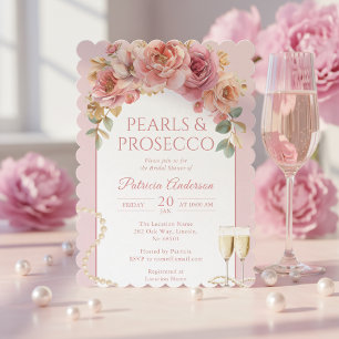 Invitation Carton d'invitation de fiançailles Perles & Prosec