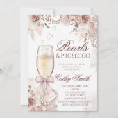 Invitation Carton d'invitation de fiançailles Perles & Prosec (Devant)