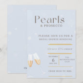 Invitation Carton d'invitation de fiançailles Perles & Prosec (Devant / Derrière)