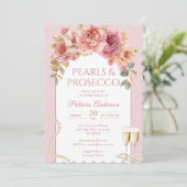 Invitation Carton d'invitation de fiançailles Perles & Prosec (Debout devant)