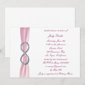 Invitation Carton d'invitation de fiançailles Pink Infinity (Devant / Derrière)