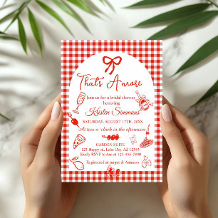 Invitation Carton d'invitation de fiançailles Red White That'