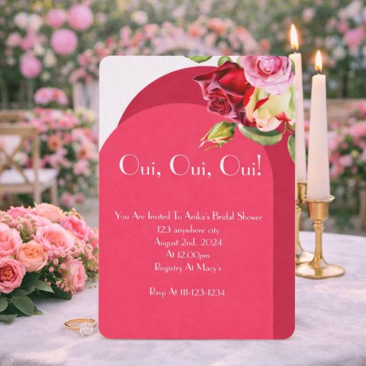 Invitation carton d'invitation de fiançailles rose