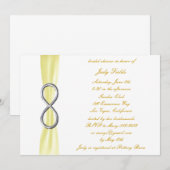 Invitation Carton d'invitation de fiançailles Yellow Infinity (Devant / Derrière)