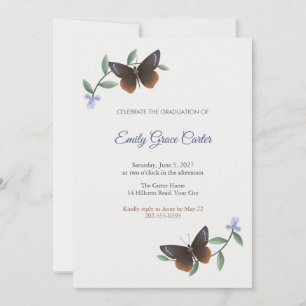 Invitation Carton d'invitation de fin d'études Papillon Palmf