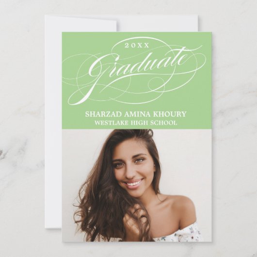 INVITATION CARTON D'INVITATION DE GRADUATION 2 ÉLÉGANT ET STY (Devant)