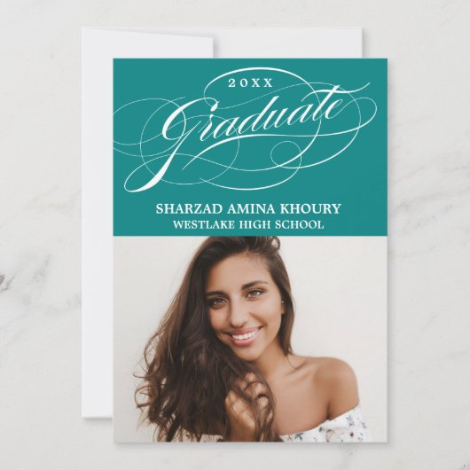 INVITATION CARTON D'INVITATION DE GRADUATION 2 ÉLÉGANT ET STY (Devant)