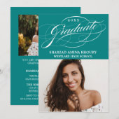 INVITATION CARTON D'INVITATION DE GRADUATION 2 ÉLÉGANT ET STY (Devant / Derrière)