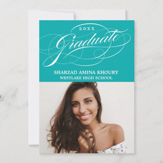 INVITATION CARTON D'INVITATION DE GRADUATION 2 ÉLÉGANT ET STY (Devant)