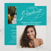INVITATION CARTON D'INVITATION DE GRADUATION 2 ÉLÉGANT ET STY (Devant / Derrière)