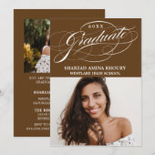 INVITATION CARTON D'INVITATION DE GRADUATION 2 ÉLÉGANT ET STY (Devant / Derrière)