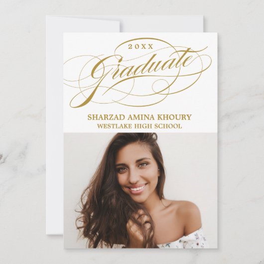 INVITATION CARTON D'INVITATION DE GRADUATION 2 ÉLÉGANT ET STY (Devant)