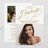 INVITATION CARTON D'INVITATION DE GRADUATION 2 ÉLÉGANT ET STY (Devant / Derrière)