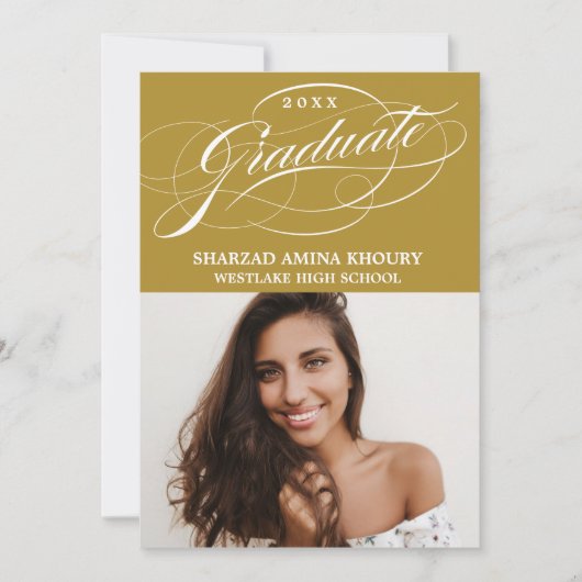 INVITATION CARTON D'INVITATION DE GRADUATION 2 ÉLÉGANT ET STY (Devant)