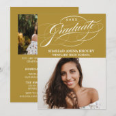 INVITATION CARTON D'INVITATION DE GRADUATION 2 ÉLÉGANT ET STY (Devant / Derrière)