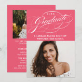 INVITATION CARTON D'INVITATION DE GRADUATION 2 ÉLÉGANT ET STY (Devant / Derrière)